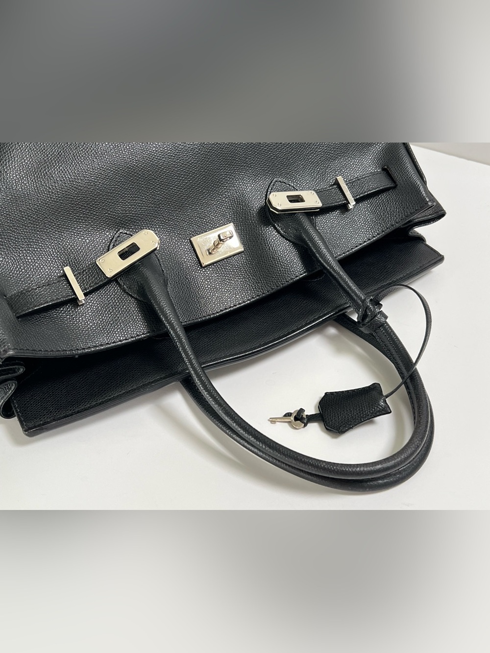 Classic Black Women's Satchel with Silver Hardware - Picture 15 of 16